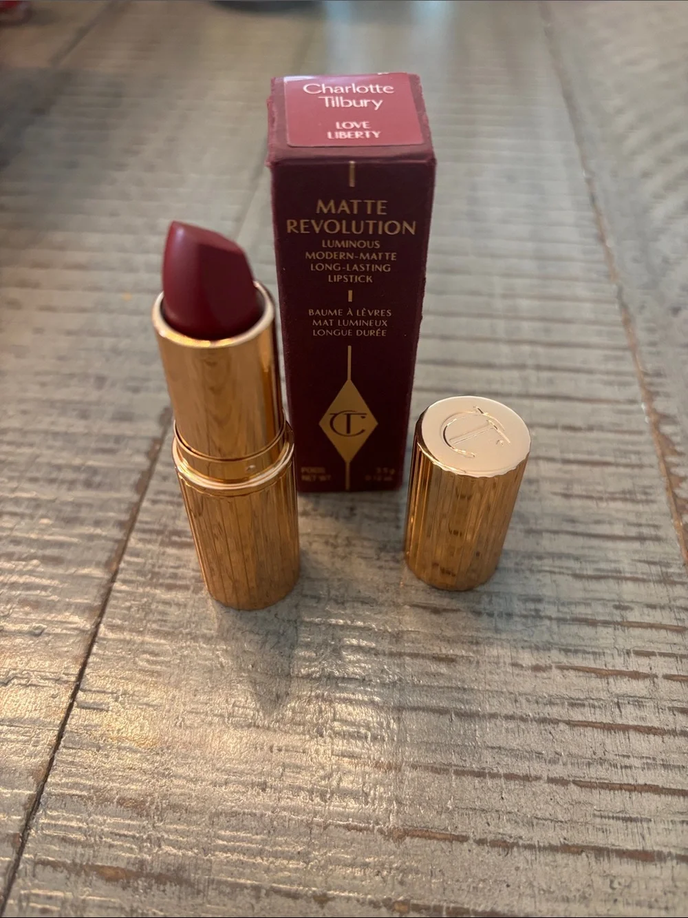 New Charlotte Tilbury Matte Revolution Lipstick in Love Liberty (Berry Red)